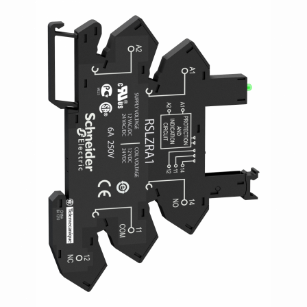 Harmony Relay RSL - embase - DEL + protect - 12/24VACDC - racc ressort