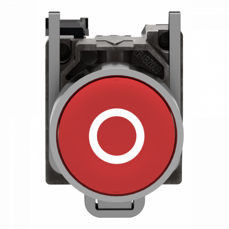 Harmony XB4 - bouton poussoir impulsion - Ø22 - marqué - rouge - 1O - vis étrier