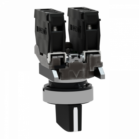 Harmony XB4 - bouton tournant à manette - Ø22 - 3 pos rap C - noir - 2F - vis