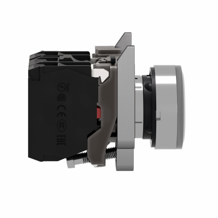 Harmony XB4 - poussoir lumineux LED - 1F+1O - blanc - Ø22 - 110VAC