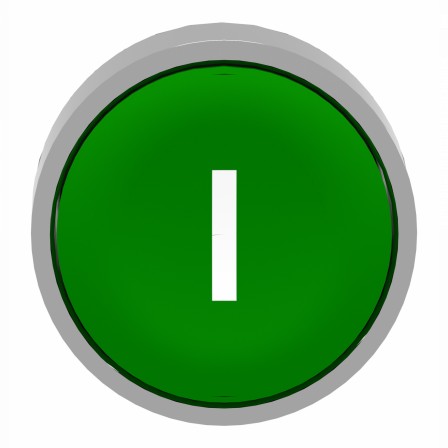 Harmony XB4 - tête bouton poussoir - affleurant - Ø22 - vert - texte 'I'