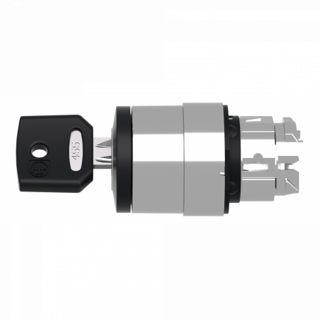 Harmony XB4 - tête bouton tournant à clé 455 - Ø22 - 2 pos à rap. - retr G