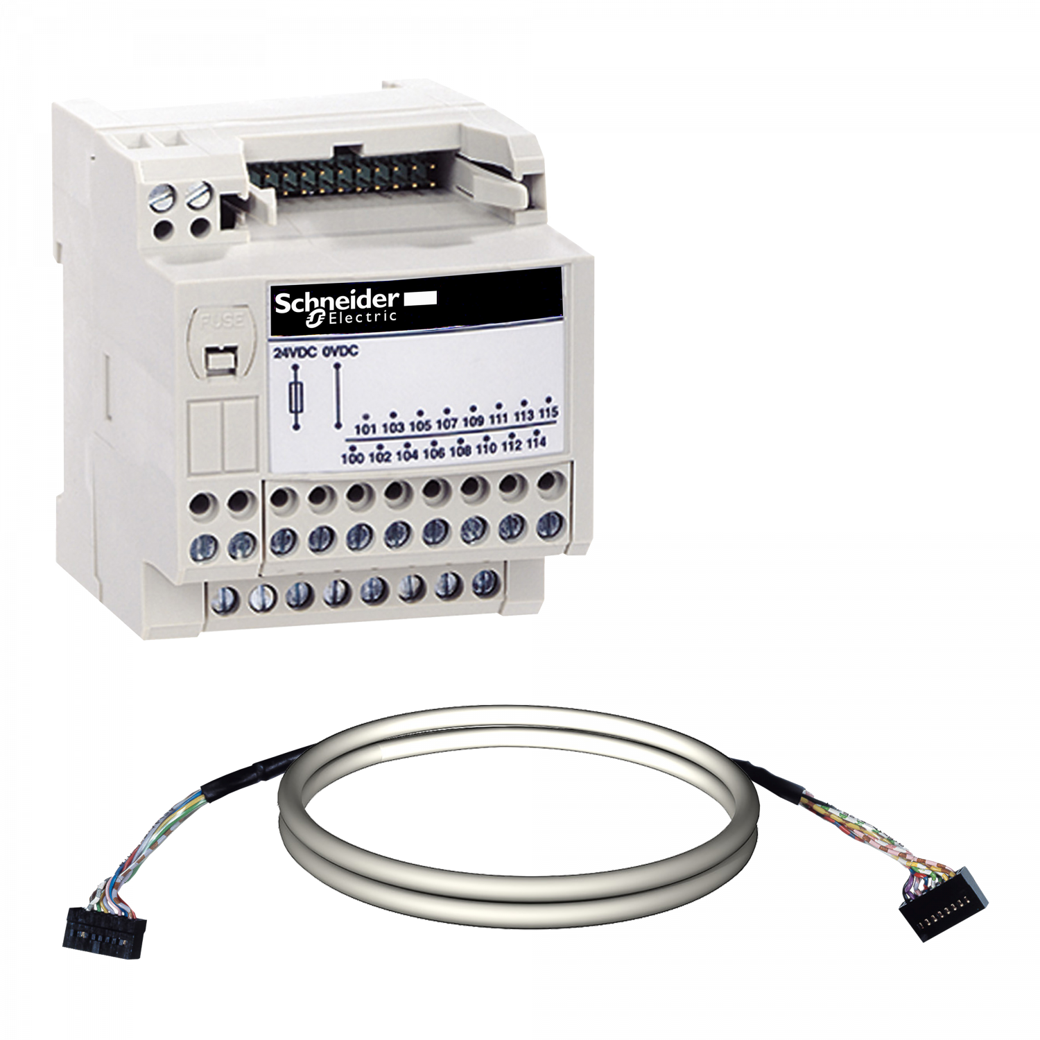 Telefast ABE7 - embase de raccord. passive - 16 E ou S - câble 2m Micro/Premium