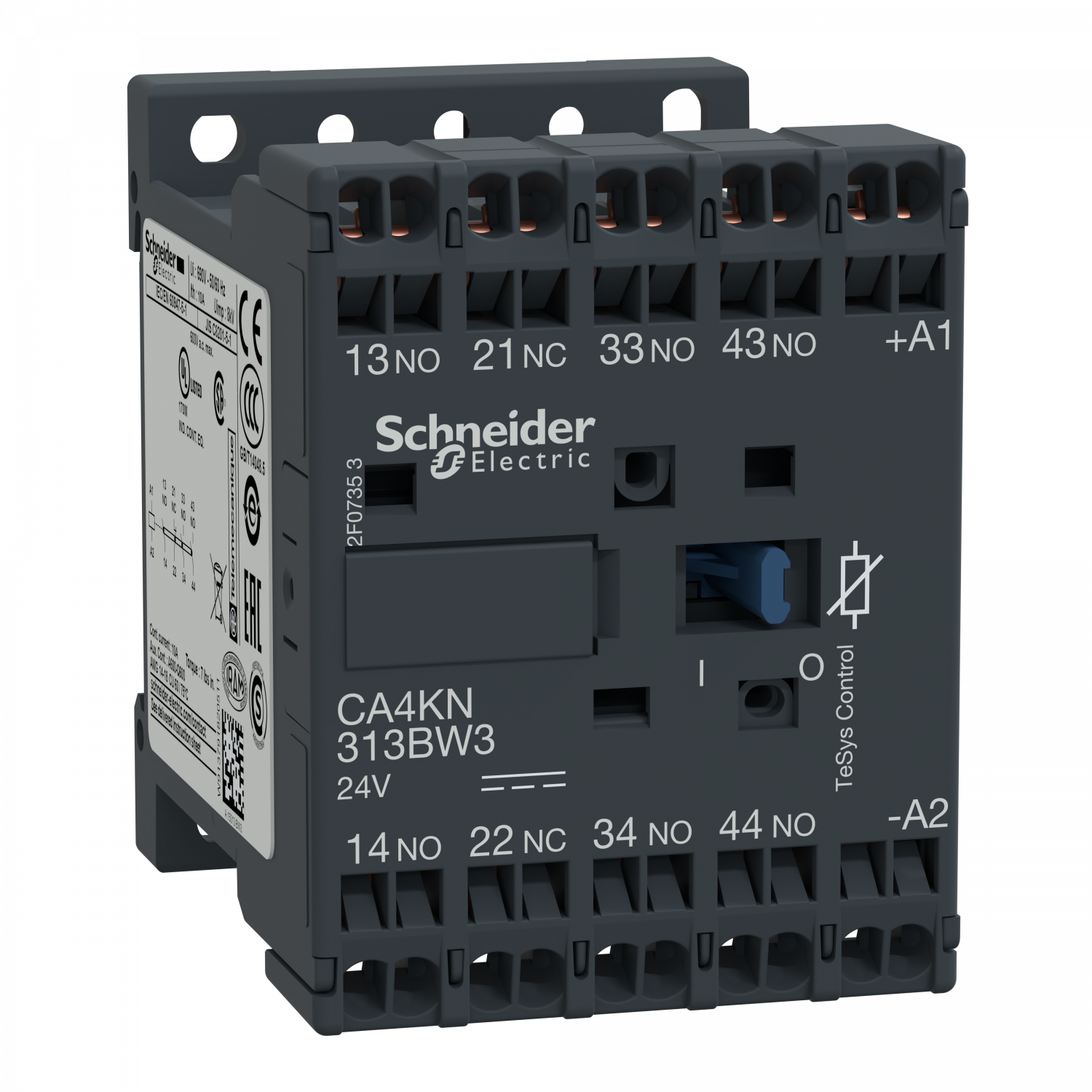 TeSys CA4K - contacteur - 3F+1O - instantané - 10A - 24Vcc