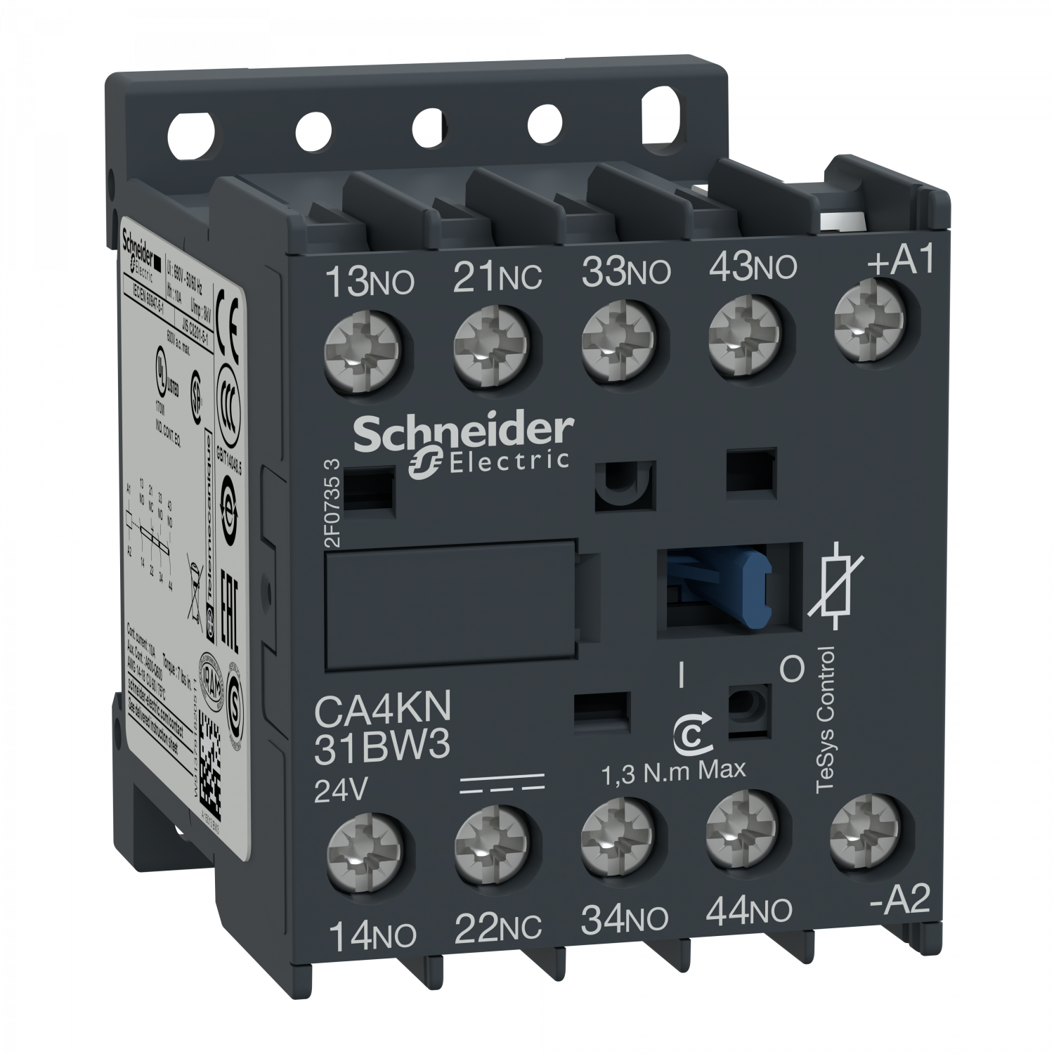 TeSys CA4K - contacteur - 3F+1O - instantané - 10A - 24Vcc